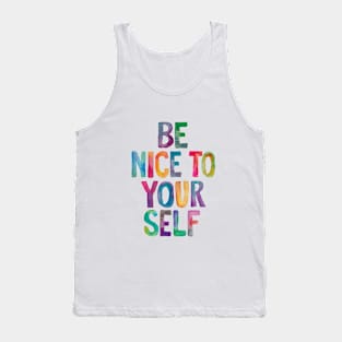 Be Nice to Yourself in Rainbow Watercolors Tank Top